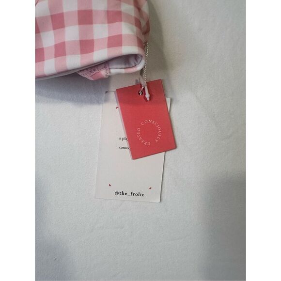 The Frolic x Lyds Butler Pollenca, ASOS, high waist bikini bottoms in pink gingh - Picture 7 of 11